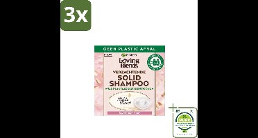 3 x Garnier - Loving Blends Milde Haver - Solid Shampoo Bar - Kwetsbaar Haar - 60 g - Grootverpakking - Solid Shampoo - Shampoo Bar - Haarverzorging - Kwetsbaar Haar - Gevoelig Haar