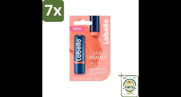 7 x Labello – CLippenbalsem – aring Beauty Nude – 6 ml - Grootverpakking - Lippenbalsem - Caring Beauty Red - Hydratatie - Natuurlijke Ingrediënten - Sheaboter