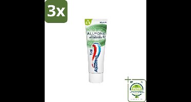 3 x Aquafresh - Tandpasta - All In One Protection - Antibacterial Action - 75ml - Grootverpakking - Tandpasta - Antibacteriële Tandpasta - Mondverzorging - Tandplak - Slechte Adem