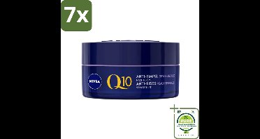 7 x NIVEA - Nachtcrème - Q10 POWER Anti-Rimpel Gevoelig - Voor gevoelige huid - Met Q10, Creatine & Zoethoutextract - 50 ml - Grootverpakking - Nivea Q10 - Anti-rimpel Crème - Gevoelige Huid - Nachtcrème - Rimpelvermindering
