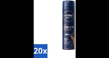 NIVEA MEN - Deodorant Spray - Deep Espresso - 150 ml - Bulkverpakking - 20 stuks