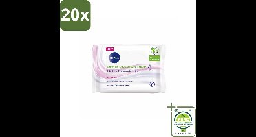 20 x NIVEA - Reinigingsdoekjes - Verzachtend - Droge Huid - Verwijdert Waterbestendige Make-up - 25 Doekjes - Grootverpakking - Reinigingsdoekjes - Gezichtsreiniger - Droge Huid - Gevoelige Huid - Make-up Remover