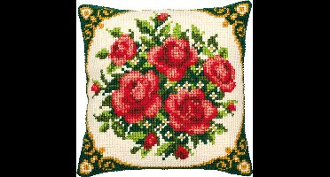 Vervaco - Kruissteekkussen kit - Bloemen - PN-0008577 - Borduren - Borduurpakket - Borduurpakket volwassenen - Borduurpakket kind