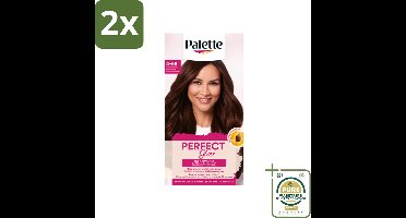 Palette - Haarverf - Perfect Gloss 4-68 Red Brown - Voordeelverpakking - 2 stuks - Uitwasbare haarkleuring - Zwart haar