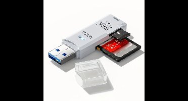 Multifunctionele 2-in-1 snelle USB 3.0-kaartlezer die TF- en SD-kaarten ondersteunt Geschikt voor computers, tablets, camera's, laptops en auto's.