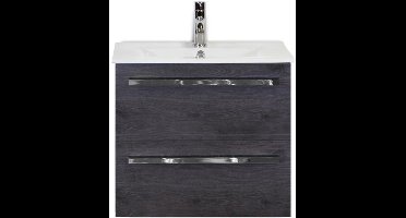 Seville Badmeubelset 60 cm - Black Oak - Keramische Wastafel Wit Enjoy
