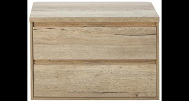 Porto Badmeubelset 90 cm - Natuur Eiken - Wastafelbovenblad Natuur Eiken