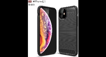 Ntech hoesje Hoesje Brushed TPU - Geschikt voor iPhone 11 - Matt Zwart