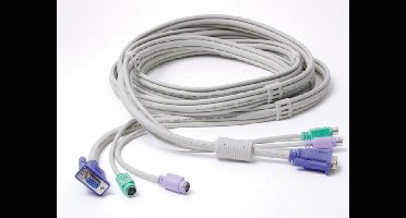 Newstar 3N1PS2EXT6 1.8m Grijs toetsenbord-video-muis (kvm) kabel