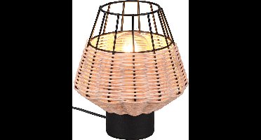 LED Tafellamp - Tafelverlichting - Torna Bera - E27 Fitting - Rond - Bruin - Aluminium