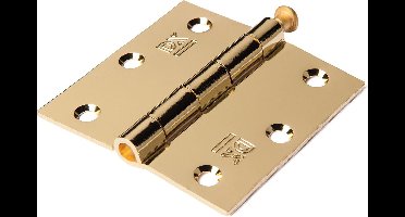 DX scharnier 76x76 mm | rechte hoek | losse pen | vermessingd