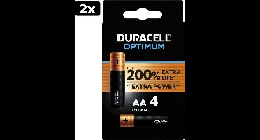 2x Duracell Optimum Alkaline AA batterijen - 4 stuks