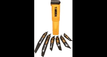 DeWalt DT2440L 6 delige Reciprozaagbladen set in koker - Hout/Metaal/Hout met spijkers