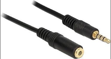 3,5mm Jack 4-polig audio/video verlengkabel AWG24 / zwart - 2 meter