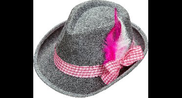 Beierse Fedora met roze veren