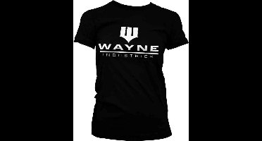 DC Comics Batman Dames Tshirt -M- Wayne Industries Logo Zwart
