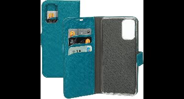 Mobiparts hoesje geschikt voor Samsung Galaxy S20 Plus - Saffiano Wallet/Portemonnee hoesje - Magneet Sluiting - 3 Opbergvakken - Turquoise
