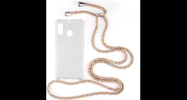 Shop4 - Geschikt voor Samsung Galaxy A20e Hoesje - Zachte Back Case met Koord Beige