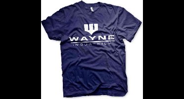 DC Comics Batman Heren Tshirt -M- Wayne Industries Logo Blauw