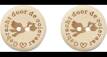 Durable Houten Knopen Gebracht Door De Ooievaar 30mm 2 stuks