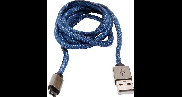 Kopp verloopkabel demin van USB naar micro USB (1mtr)