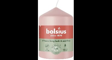 Bolsius Stompkaars Misty Pink Ø58 x 80 mm – 17 Branduren – 6 Stuks – Roze Sfeerkaarsen