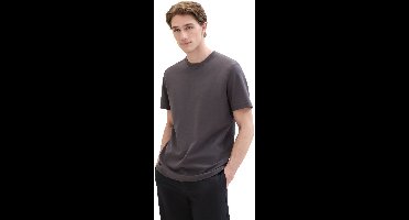 Tom Tailor - Piqué T-shirt met stretch - Maat M - Tarmac Grey