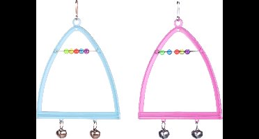 Flamingo Papegaaienspeelgoed Driehoek Schommel - Blauw - 10 x 1.5 x 13 cm