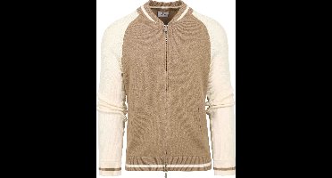 Suitable Vest Max Varsity Wolmix Beige - Maat M - Heren - Vest met rits voor Mannen