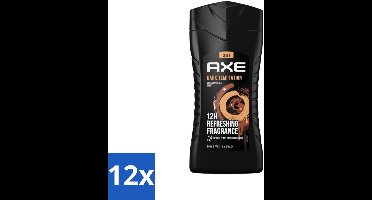 Axe - 3-in-1 Douchegel - Dark Temptation - Dark Chocolate - 12hrs Long Lasting Scent - 250 ml - Voordeelverpakking - 12 stuks