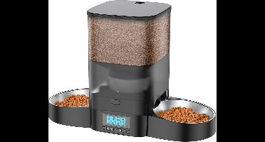 ApexArte® Automatische Voerbak Kat en Hond - Voerautomaat - Zwart