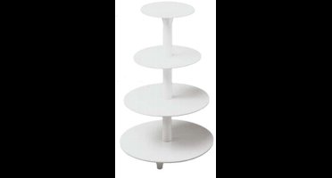 Taartstandaard Gelaagd Wit Plastic - 4 lagen