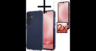Hoesje - Met 2x Screenprotector - Geschikt voor Samsung Galaxy A26 - Sterk & Shockproof - Back Cover - Siliconen Case - Telefoon Hoes - Transparant