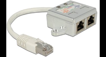 Delock RJ45 Netwerk Adapter CAT 5 [1x RJ45-stekker - 2x RJ45-bus] 15.00 cm Wit