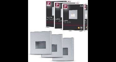 Paulmann Edge LED Wandinbouwlampen Set van 3 – Chroom Mat – 2700K Warmwit – 1,2W – 3×50 lm – 230V – Wand- & Trapverlichting