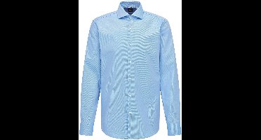 BOSS Joe regular fit overhemd - structuur - blauw - Strijkvriendelijk - Boordmaat: 45