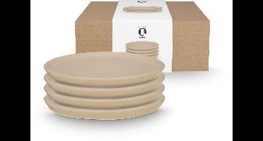 vtwonen - Ontbijtborden - Serviesset - Licht Grijs - Keramiek - 17cm - Set van 4 borden - Servies