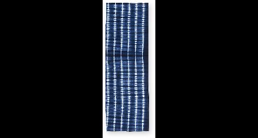 vtwonen - Tafelloper Tie-Dye - Tafellaken Rechthoekig - Blauw, Wit - 60x180cm