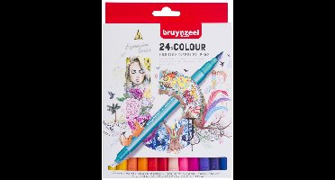 Bruynzeel Creatives Fineliner / Brushpen set 24 kleuren