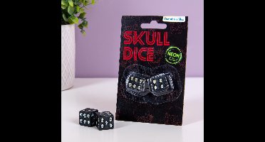 OOTB Glow in the dark schedel dobbelsteen - Set van 2 met lichtgevende ogen