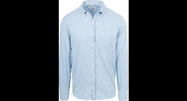 King Essentials The Tommy Denim Overhemd Chambray Lichtblauw - Maat S - Heren - Casual Shirt