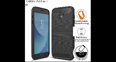Ntech Soft Brushed TPU Hoesje Geschikt Voor Samsung Galaxy J5 (2017) - Matt Zwart