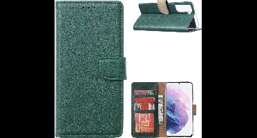 Hoesje Geschikt Voor Samsung Galaxy S21 Plus Hoesje Geschikt Voor Samsung Galaxy S21 Plus Portemonnee BookCase - Groen
