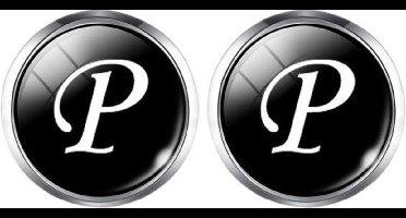 Manchetknopen - Letters Initialen Letter P Zilver Zwart