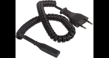 Universeel Netsnoer scheerapparaat - Snoer 2.5A 230V spiraal zwart 1,8M