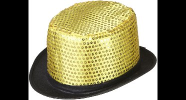 hoge hoed pailletten goud