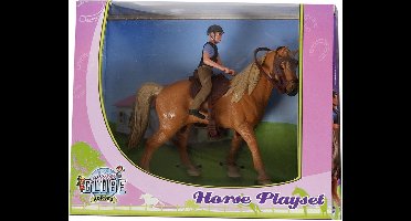 Kids Globe Speelset paard met ruiter - Speelfiguur: 15 cm