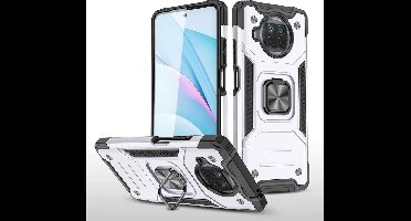 Hoesje Geschikt voor Xiaomi Redmi Note 9 5G/Note 9T 5G Hoesje - Heavy Duty Armor hoesje Zliver - Redmi Note 9 5G/Note 9T 5G hoesje 360-Degree hybride hoesje ringhouder