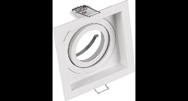 Spot Armatuur GU10 - Torna Kenan - GU10 Inbouwspot - Vierkant - 1-lichts - Wit - Aluminium - Verdiept - Kantelbaar - Ø90