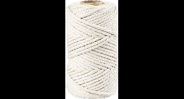 Macramé koord, L: 55 M, d 4 mm, off-white, 330 gr/ 1 rol